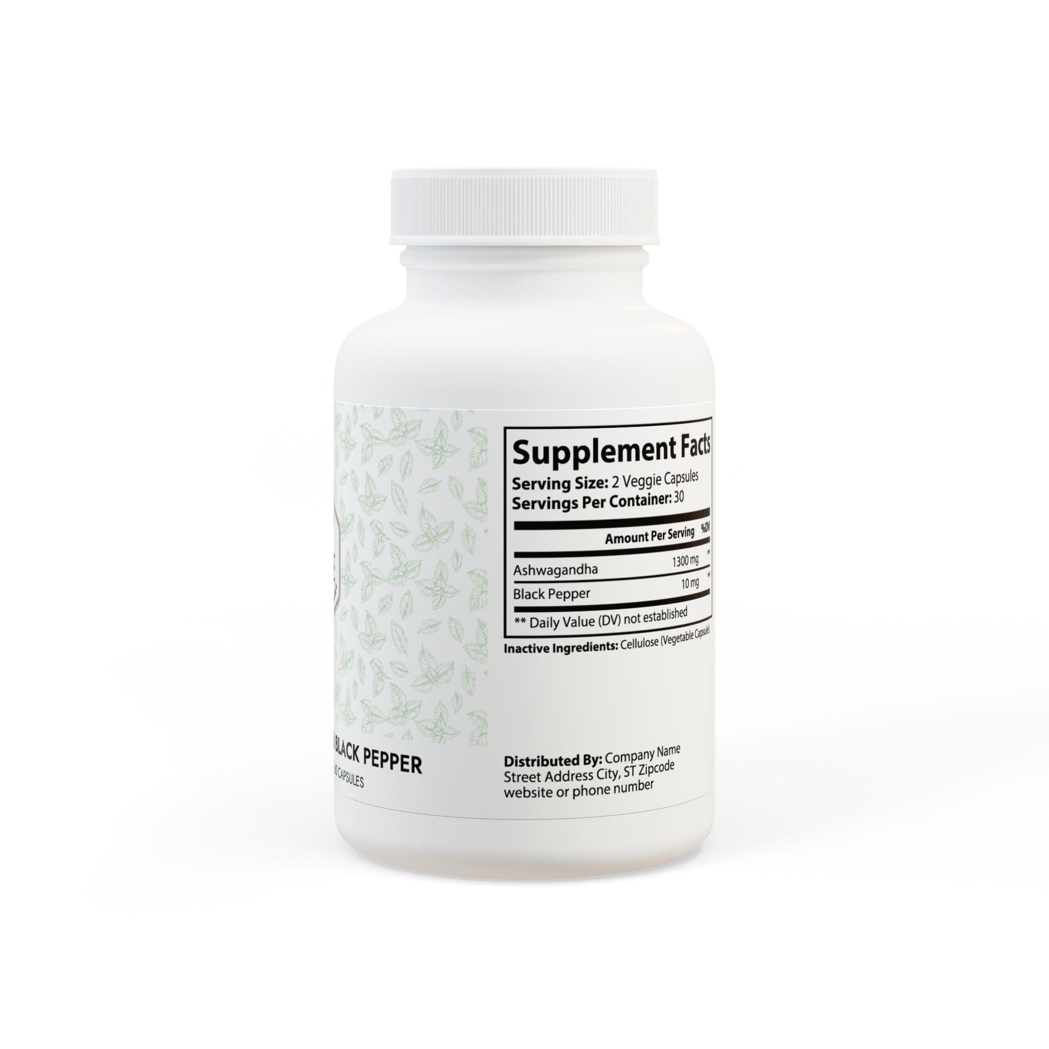 Ashwagandha and Black Pepper Supplement (60 capsules)